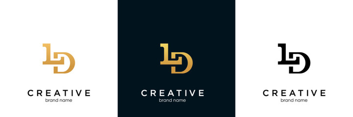 Initial letter DL or LD logo vector design template