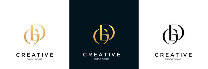 alphabet letters GD logo vector icon