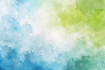 Fototapeta na wymiar 青と緑を基調にした水彩画の画像