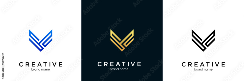 Fototapete vs initial logo concept monogram,logo template designed to make your logo process easy and approacha