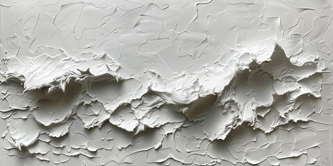 Painting of white acrylic paint brushstrokes on a textured wall