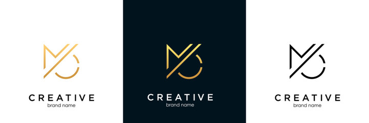 MC or CM letter logo design.