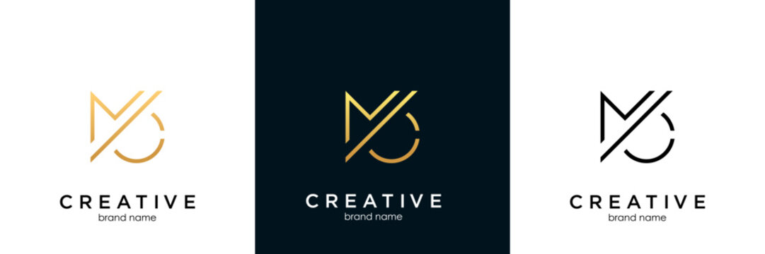 MC or CM letter logo design.