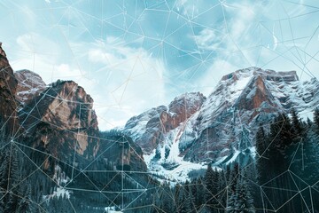 Rocky landscape with snow 