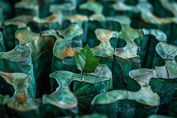 Close-up view of numerous green leaves forming a dense cluster