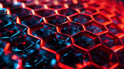 Fototapeta premium Radiant Hive: Mesmerizing 3D Honeycomb Art. Generative AI