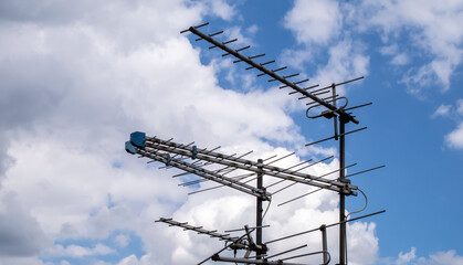 TV antenna against the sky