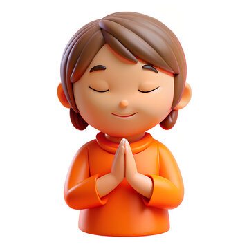 recommend clip art: little kid girl show praying pose and feel peace