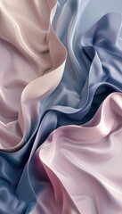 Abstract 3D design inspired by life's twists, blending Wonder and Devil themes. Mauve, dusty rose, and soft blue-gray hues create serene, minimalistic atmosphere with negative space.