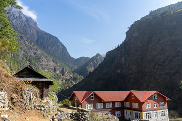 There are many villages along each trekking course in the Himalayas