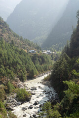 Gorgeous canyon in Nepal Himalayas