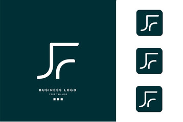 JF, FJ, Abstract Letters Logo Monogram - obrazy, fototapety, plakaty