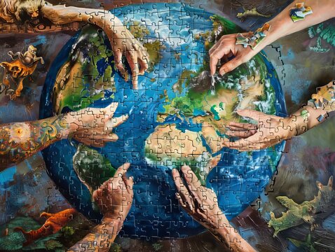 People of the world coming together to solve the puzzle of climate change