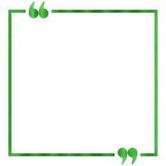 Obraz premium Glossy Green Text Border or Frame with Quotation Marks