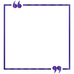 Glossy Violet Text Border or Frame with Quotation Marks