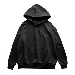 PNG Oversized Black Blank Hoodie Mockup Isolated On Transparent Background