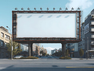 Obraz premium Billboard mockup image, large clean white surface, empty large advertising space, Bigboard