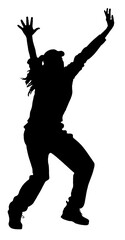 Detailed Sport Silhouette – Woman or Female Cricket Bowler Appealing for LBW
