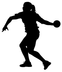 Detailed Sport Silhouette - Girl Discus Thrower Spinning to Throw V2 Refined