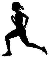 Detailed Sport Silhouette –Female Track or Long-Distance Marathon Runner V2 Refined