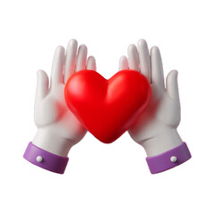 a person holding red heart in hands, donate and family insurance concept, on aquamarine background, copy space top view