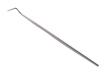 Dental probe, medical tool for diagnostic tooth, isolated on transparent background. Realistic closeup probe