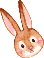 rabbit bunny face  watercolor