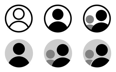 Anonymous user portrait vector icon concept designs set