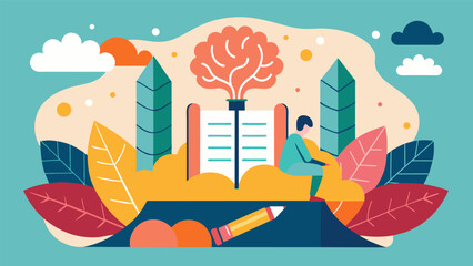 A writing retreat specifically designed for neurodivergent writers providing a safe and inclusive space for them to hone their craft.. Vector illustration