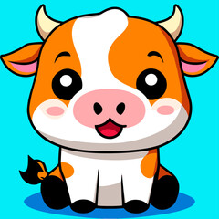Obraz premium cute cows cartoon high detailed