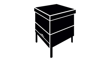 wooden beehive ,  black isolated silhouette