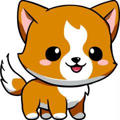 Fototapeta premium cute dog clean line art high det