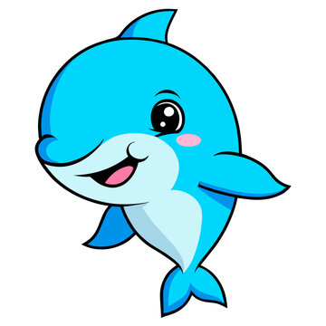 recommend clip art: cute dolphin clean line art high