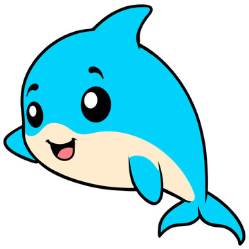 recommend clip art: cute dolphin clean line art high