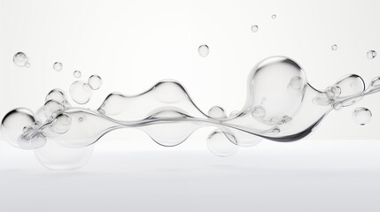 Minimalistic flow Liquid bubble, white plain background