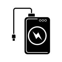 vector icon of battery charger, power bank