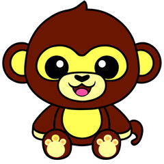 cute gorilla clean line art high