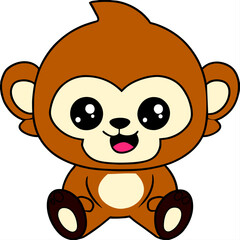 Obraz premium cute gorilla clean line art high