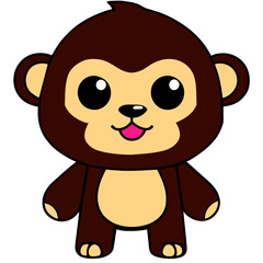 cute gorilla clean line art high