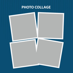 Dark Blue Background 4-Photo Collage