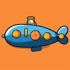 Obraz premium cute submarine background a