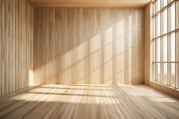 Sunlit Wooden Room
