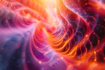 Sentient Consciousness in Vibrant Ethereal Energy Field - Abstract 3D Cosmic Visualization