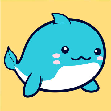 recommend clip art: cute whale clean line art high d