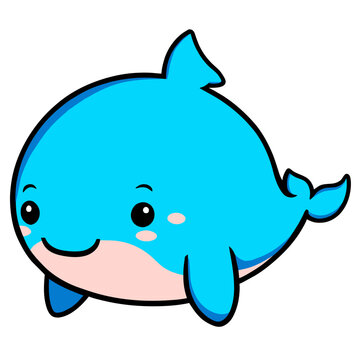 recommend clip art: cute whale clean line art high d