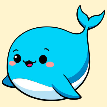recommend clip art: cute whale clean line art high d