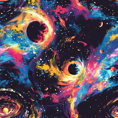 Galactic Brushstrokes Hand-Painted Space