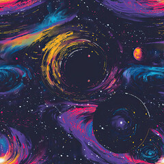 Galactic Brushstrokes Hand-Painted Space