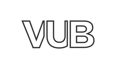 VUB logo design template with strong and modern bold text. Initial based vector logotype featuring simple and minimal typography. Trendy company identity.