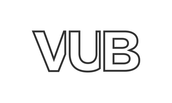VUB logo design template with strong and modern bold text. Initial based vector logotype featuring simple and minimal typography. Trendy company identity.